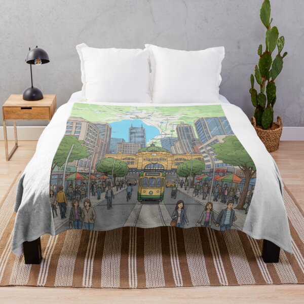 Item preview, Melbourne Australia Print | Vintage Travel Poster Art | Flinders Street Station Wall Art | City Skyline Decor designed and sold by shopcanva.