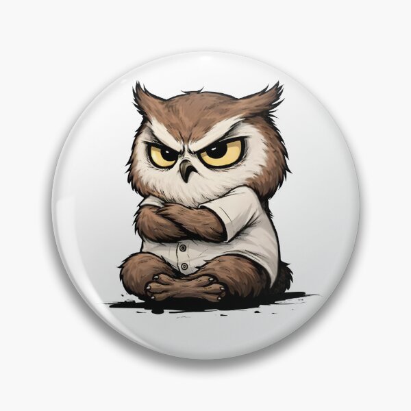 Item preview, Grumpy Owl Illustration – Funny Angry Owl Cartoon Art designed and sold by Senkov.