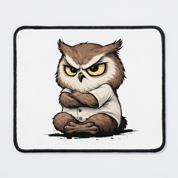 Item preview, Grumpy Owl Illustration – Funny Angry Owl Cartoon Art designed and sold by Senkov.