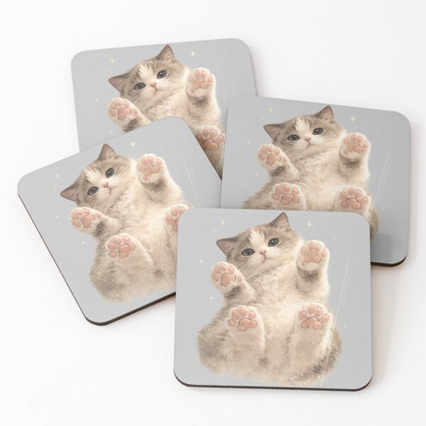 Item preview, Ragdoll Cat Paw Pads Glass View – Minimal Cute Cat Illustration designed and sold by Monchatra.