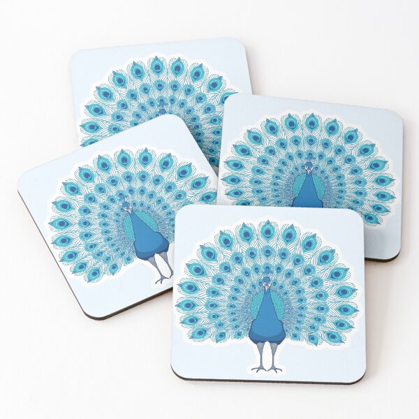 Item preview, Pavo Real Elegante Azul - Peacock Illustration Art designed and sold by soletstudio.