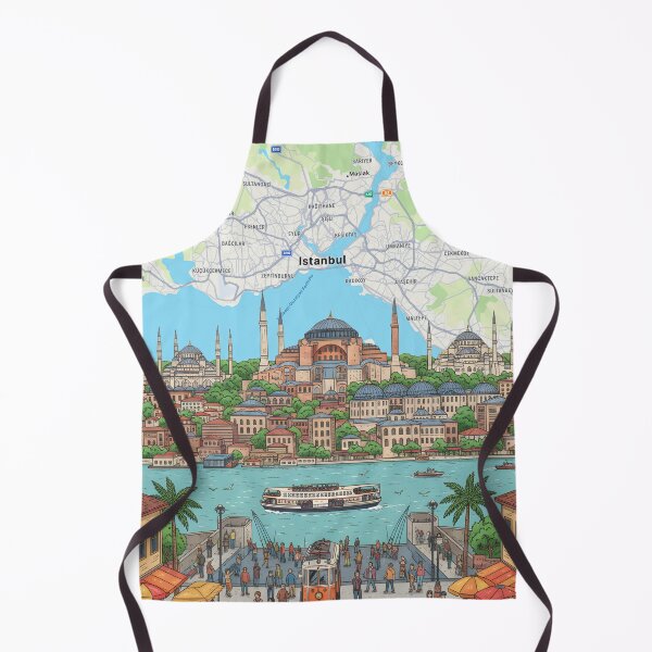 Item preview, Istanbul Poster Print | Vintage Travel Wall Art | Turkish Cityscape Decor | Bosphorus Illustration designed and sold by shopcanva.