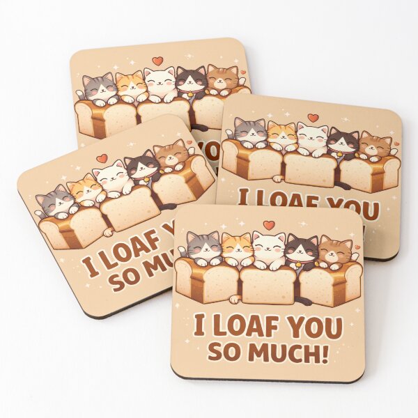 Item preview, I Loaf You So Much - Cute Cat Bread Pun Illustration designed and sold by Nature's Palette.