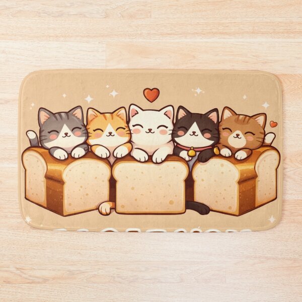 Item preview, I Loaf You So Much - Cute Cat Bread Pun Illustration designed and sold by Nature's Palette.