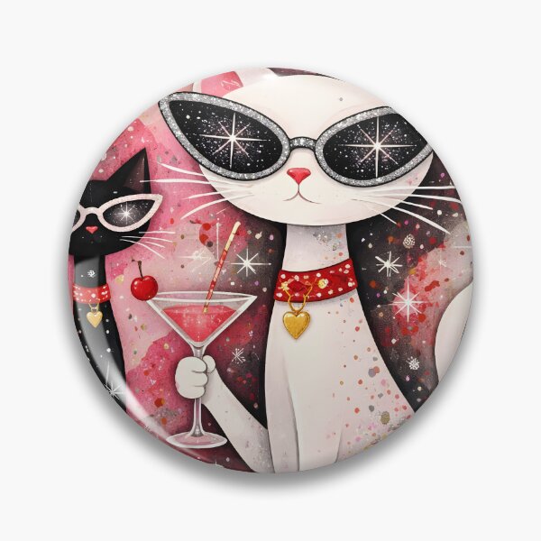 Item preview, Gatos divertidos y geniales en tonos rosa y rojo designed and sold by VFWChuck.