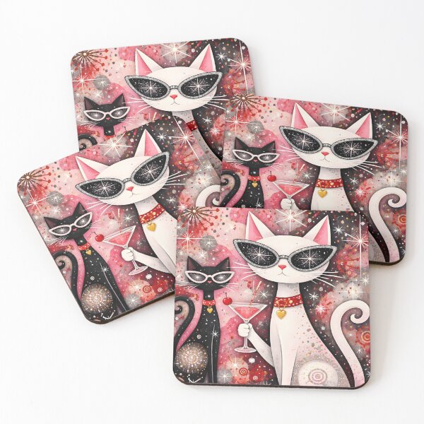 Item preview, Cool Funky Cats In Pink And Red Shades designed and sold by VFWChuck.
