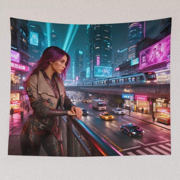 Item preview, Cyberpunk in deep thought designed and sold by aykiradesigns.