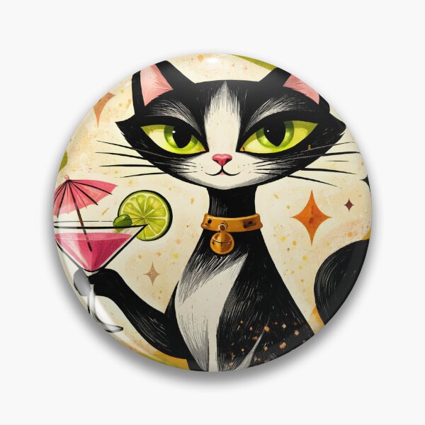 Item preview, Mid Century Modern Cat With Cocktail designed and sold by VFWChuck.