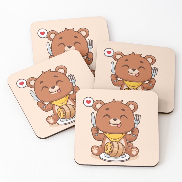 Item preview, Cute Bear Eating Honeycomb – Cartoon Vector Icon Illustration (Animal & Food Theme) designed and sold by hjian8219.