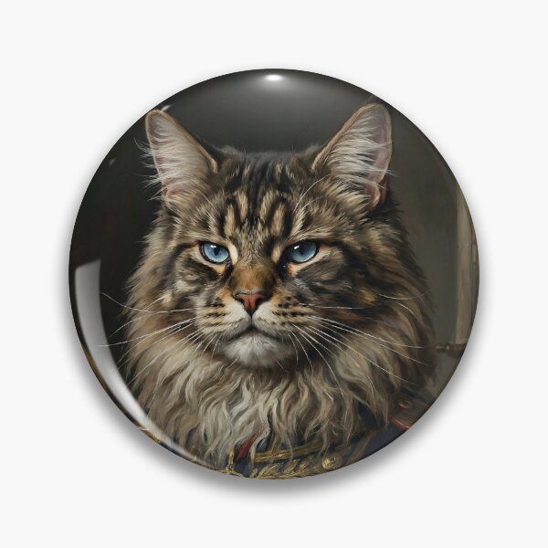 Aperçu de l'œuvre Amiral Maine Coon Chat Art Dark Academia Énergie de Grand Félin créée et vendue par Teeflex.