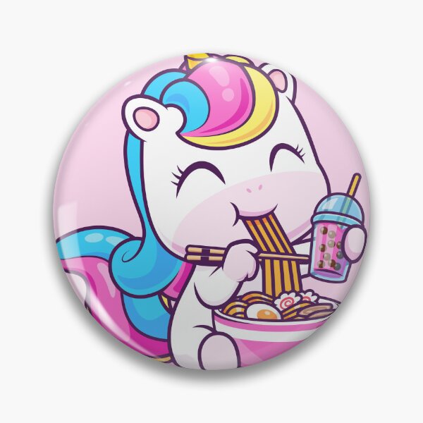 Item preview, Cute Unicorn Eating Ramen and Drinking Milk Tea Boba – Cartoon Vector Icon Illustration (Animal Theme) designed and sold by hjian8219.