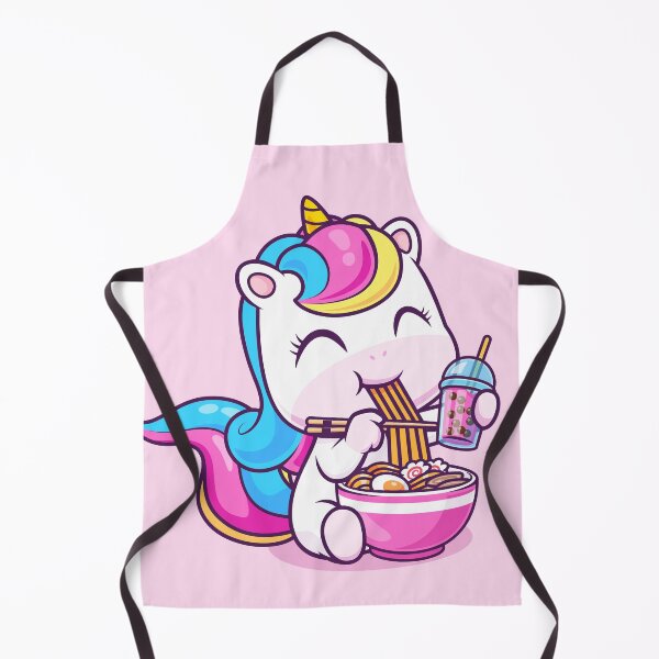 Item preview, Cute Unicorn Eating Ramen and Drinking Milk Tea Boba – Cartoon Vector Icon Illustration (Animal Theme) designed and sold by hjian8219.