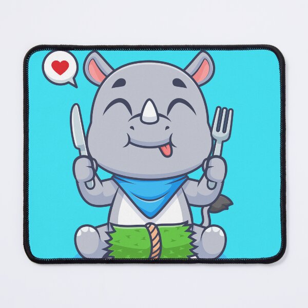 Item preview, Cute Rhino Eating Grass – Cartoon Vector Icon Illustration (Animal & Nature Theme) designed and sold by hjian8219.