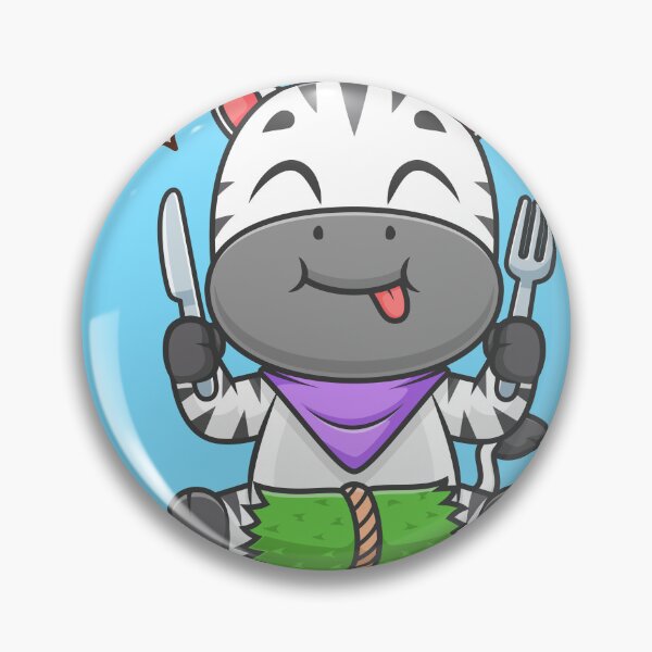 Item preview, Cute Zebra Eating Grass – Cartoon Vector Icon Illustration (Animal & Nature Theme) designed and sold by hjian8219.