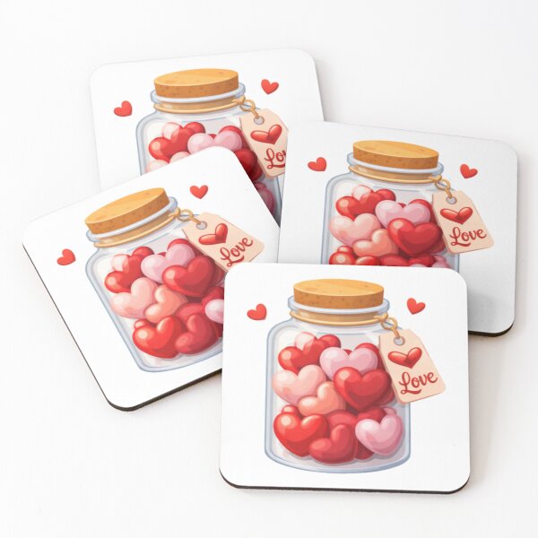 Item preview, Jar Filled With Love Hearts designed and sold by TrendlyStudio.