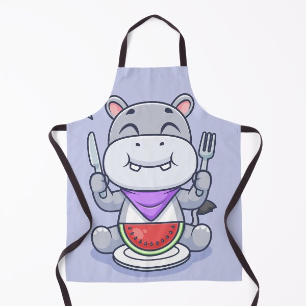 Item preview, Cute Hippo Eating Watermelon – Cartoon Vector Icon Illustration (Animal & Food Theme) designed and sold by hjian8219.