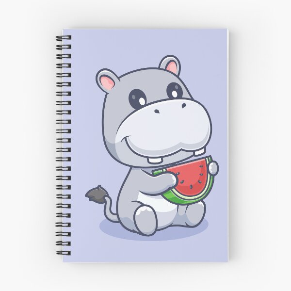 Item preview, Cute Hippo Eating Watermelon – Cartoon Vector Icon Illustration (Animal & Food Theme) designed and sold by hjian8219.