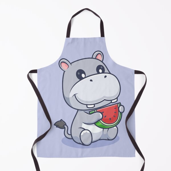 Item preview, Cute Hippo Eating Watermelon – Cartoon Vector Icon Illustration (Animal & Food Theme) designed and sold by hjian8219.