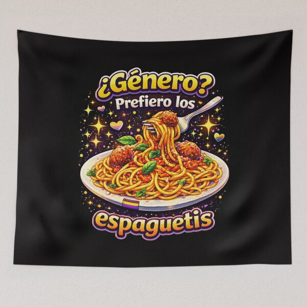 Item preview, "Gender? I Prefer Spaghetti - funny Queer Foodie Humor"  designed and sold by rainbowgremlin.