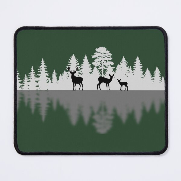 Item preview, Lispe Deer Silhouette Forest Lake Reflection Artwork  designed and sold by Lispe-Designs.