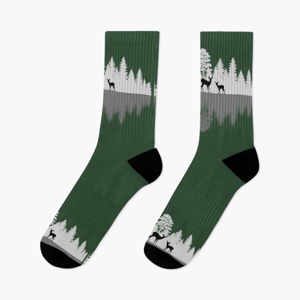 Item preview, Lispe Deer Silhouette Forest Lake Reflection Artwork  designed and sold by Lispe-Designs.