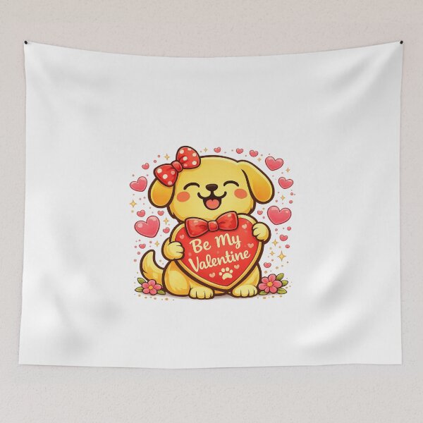 Item preview, Be My Valentine Dog – Cute Puppy Valentine’s Day Illustration designed and sold by StyleLap.