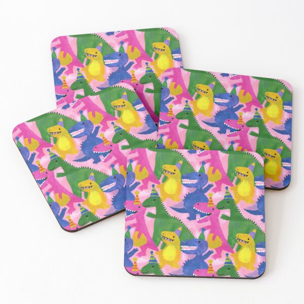 Item preview, Party Hat Dinosaurs Birthday Bash Pattern designed and sold by bubblegoth.