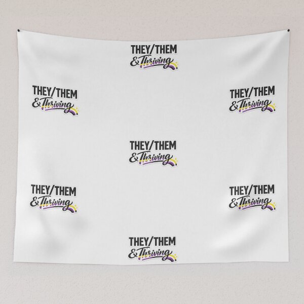 Item preview,  "They/Them & Thriving: Non-Binary Pride Art" designed and sold by rainbowgremlin.