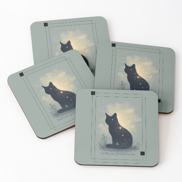 Item preview, Stillness Protects Me - Cosmic Cat and Spiritual Art designed and sold by soletstudio.
