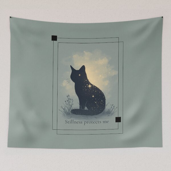 Item preview, Stillness Protects Me - Cosmic Cat and Spiritual Art designed and sold by soletstudio.