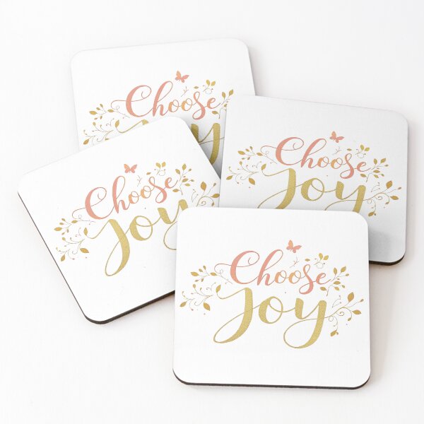 Item preview, Choose Joy - Gold Coral Butterfly Elegant Inspirational Design designed and sold by Sinfulchicken.