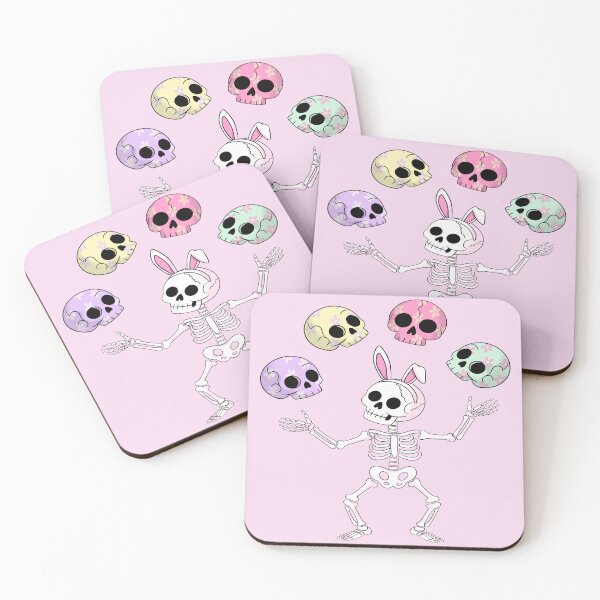 Item preview, Pastel Bunny Skeleton Juggling Egg Dyed Skulls designed and sold by Chelsealuv Krigbaum.