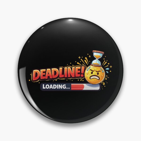 Artikelvorschau, Deadline Loading – Lustiges Arbeitsshirt mit stressigem Deadline-Emoticon entworfen und verkauft von Art Italiano.