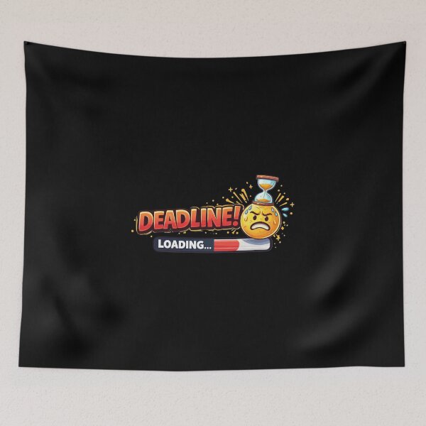 Item preview, Deadline Loading - Stressful Deadline Emoticon Graphic Tee, Funny Work Shirt designed and sold by Art Italiano.