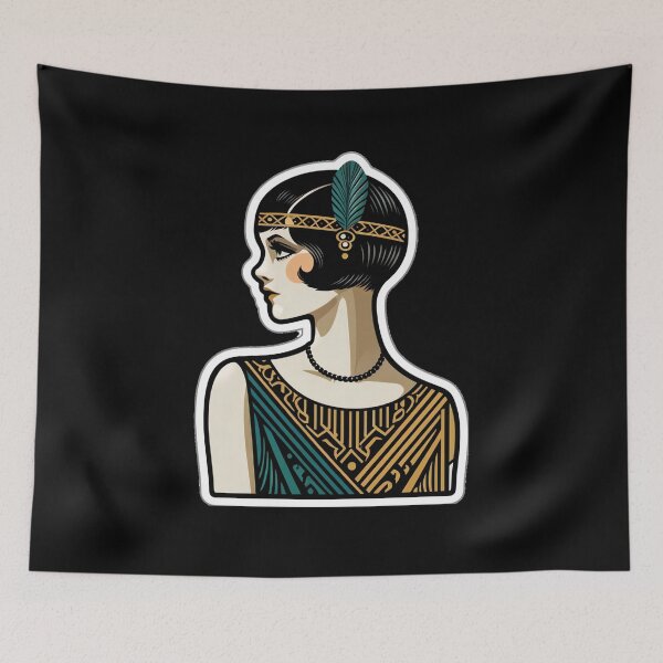 Item preview, Art Deco Flapper Pinup Roaring Twenties Glamour Print designed and sold by PinUpPizzazz.