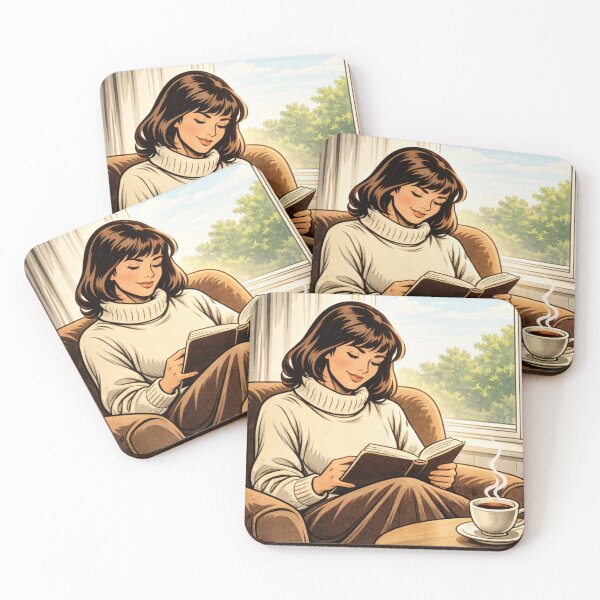 Item preview, Book Lover Lofi Girl – Coffee and Reading – Gift for Book Lovers • Retro Comic • Vintage Halftone designed and sold by JacobKAurumhead.