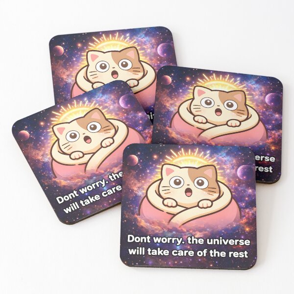 Item preview, Don’t Worry, The Universe Will Take Care of the Rest – Cosmic Cat Meme designed and sold by Cuckoo Parrot.