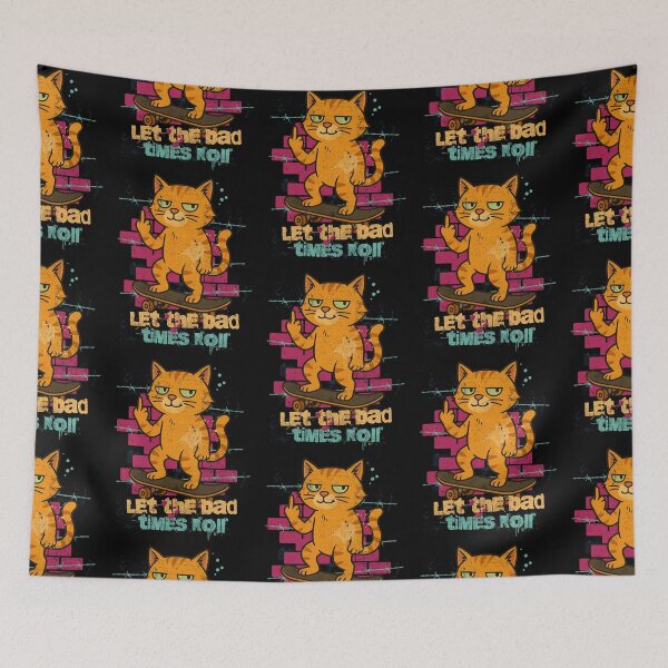 Item preview, Punk Skate Cat - Let Bad Times Roll designed and sold by Nacho Average Designs.