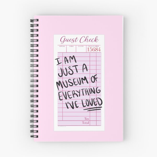 Item preview, I am just a museum of everything i've loved | guest check | docket | pink designed and sold by Sophie Louise Arts.