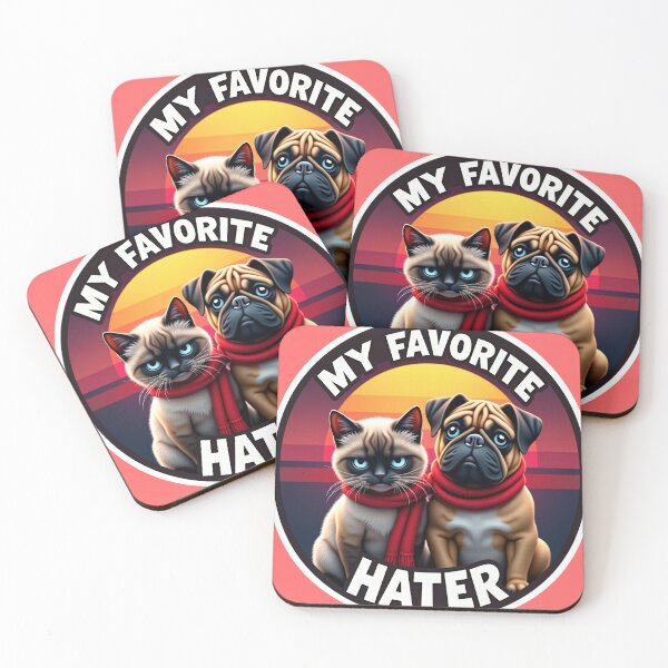 Item preview,  Cat and Dog Valentine Sticker - My Favorite Hater Heated Rivalry designed and sold by The Grumpy Pet Club.