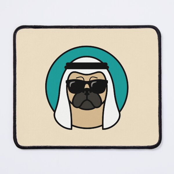 Item preview, Habibi Pug - Cool Arab Dog with Sunglasses Sticker designed and sold by minki-graphics.