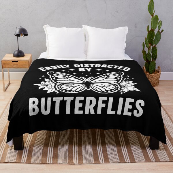 Item preview, Easily Distracted By Butterflies - Minimalist Botanical Aesthetic designed and sold by Dmetalx Art Apparel.