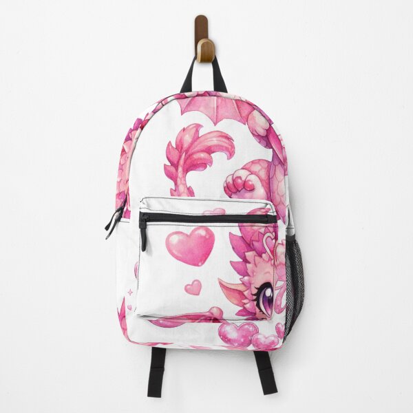 Item preview, Cheri the Heart Dragon – Cute Pink Fantasy Dragon Illustration designed and sold by inspired-works.