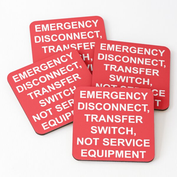 Item preview, Emergency Disconnect Transfer Switch Not Service Equipment Label designed and sold by Mr. Electrician.
