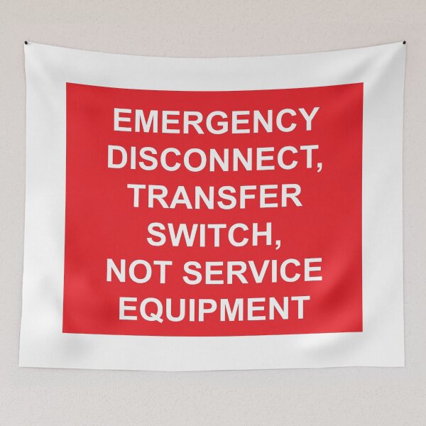 Item preview, Emergency Disconnect Transfer Switch Not Service Equipment Label designed and sold by Mr. Electrician.