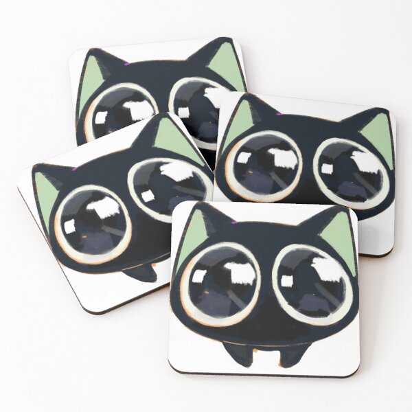 Item preview, black cat looking up at you designed and sold by 444_Aaron_444.