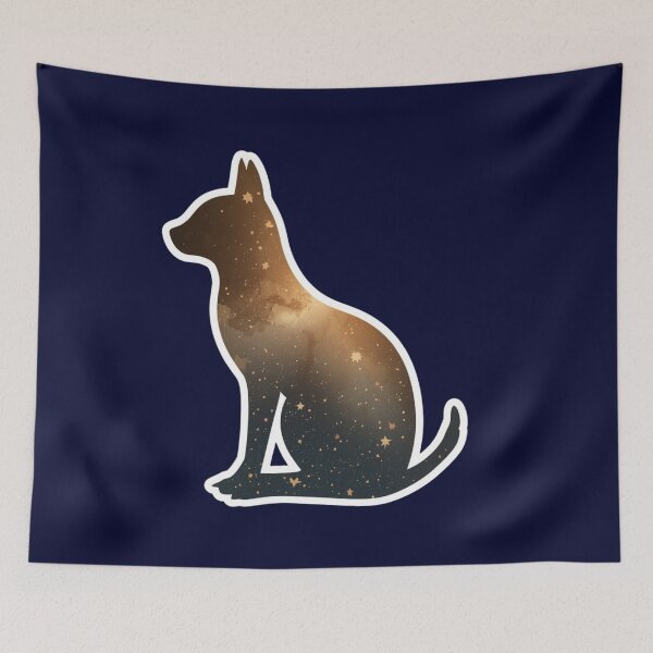 Item preview, Galactic Dog – Canine Silhouette with Universe and Stars designed and sold by soletstudio.