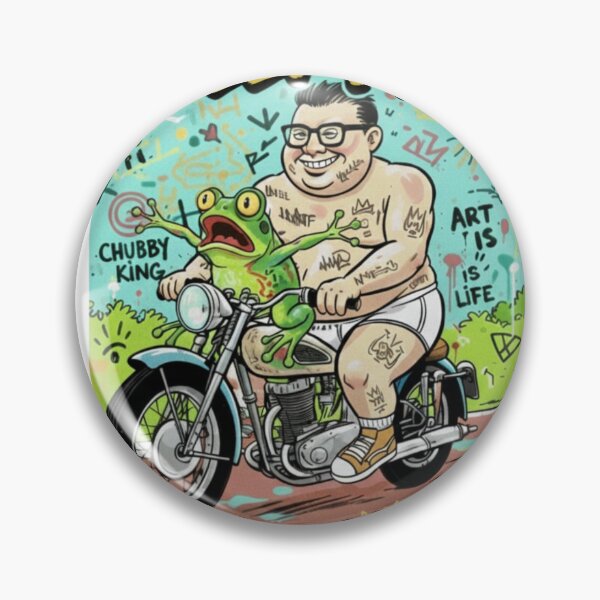 Item preview, Speeding on a motorcycle. Frog and a man. designed and sold by taratyanprint.