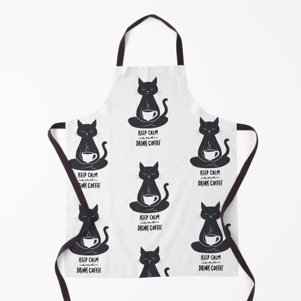 Item preview, Minimal Coffee Cat Illustration – Keep Calm and Drink Coffee Art designed and sold by JensCreativDesigns.