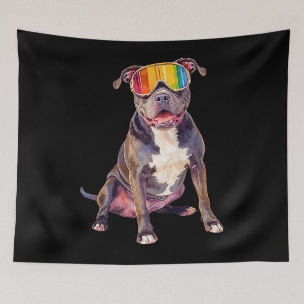 Item preview, Powder-Ready Pitbull – Cute Ski Dog Art for Dog Lovers & Avid Skiers designed and sold by Fredster1966.